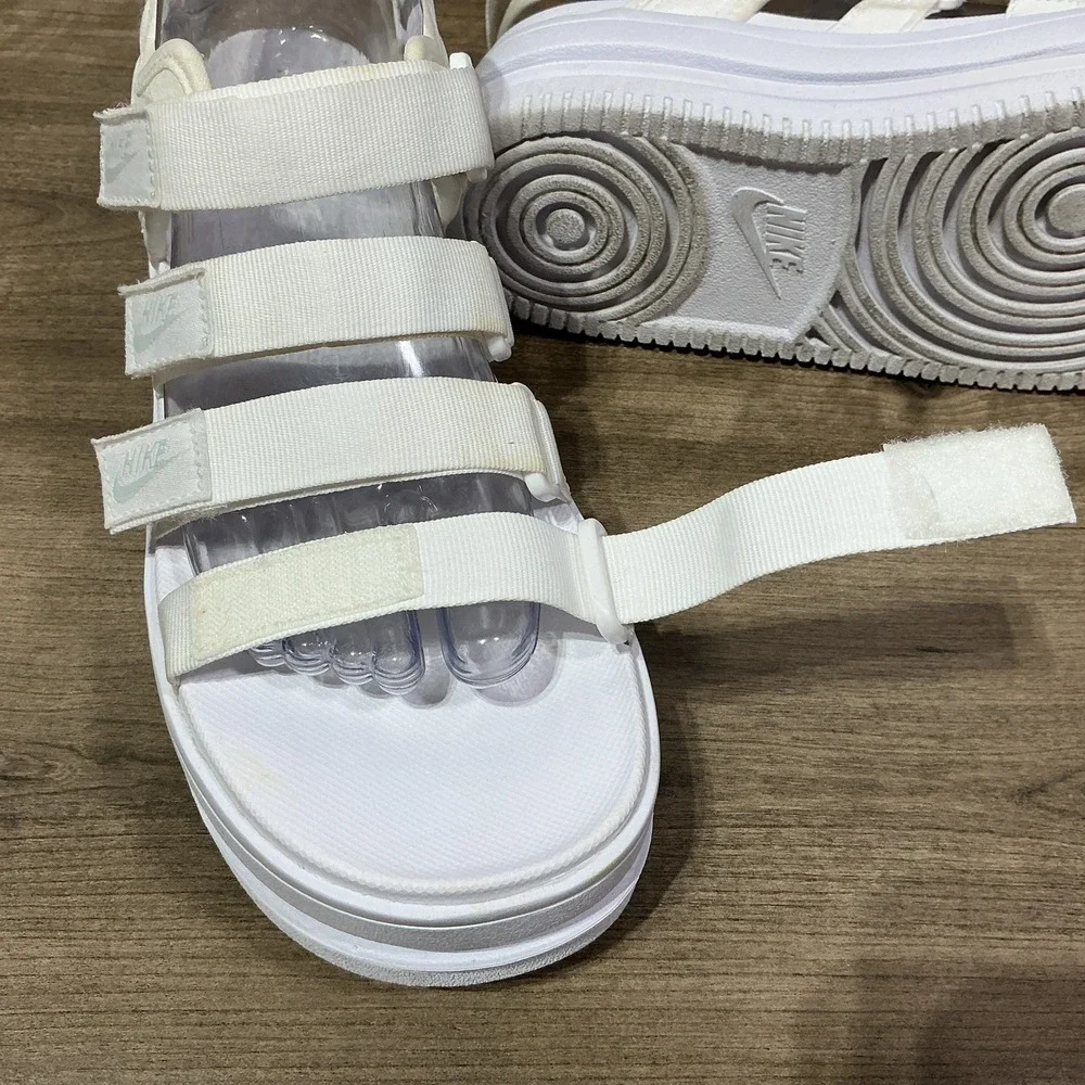 Nike Icon Classic Sandals NA White Platinum-White DH0224-100 Women's Size 9